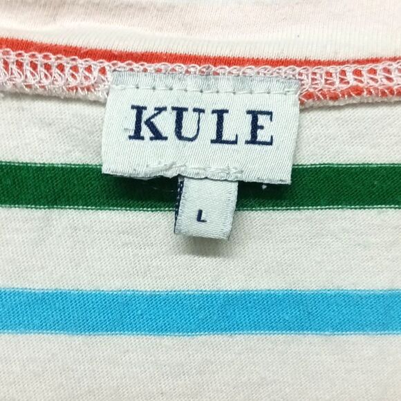 KULE The Modern Tee in Rainbow Stripe Long Sleeve Size L Women's - Picture 3 of 5